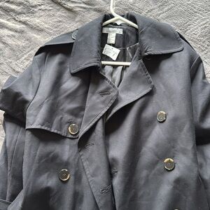 Black Double-Breasted Trench Coat